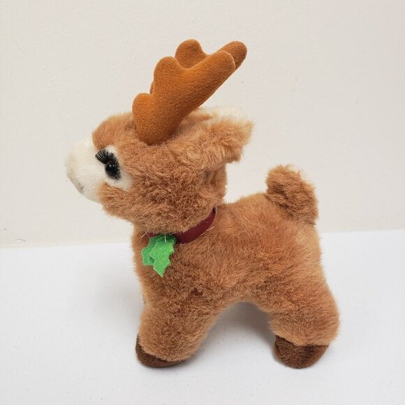 Russ Berrie Starlight Reindeer Eyelashes Christmas Holiday Vintage Korea Plush - Picture 4 of 14